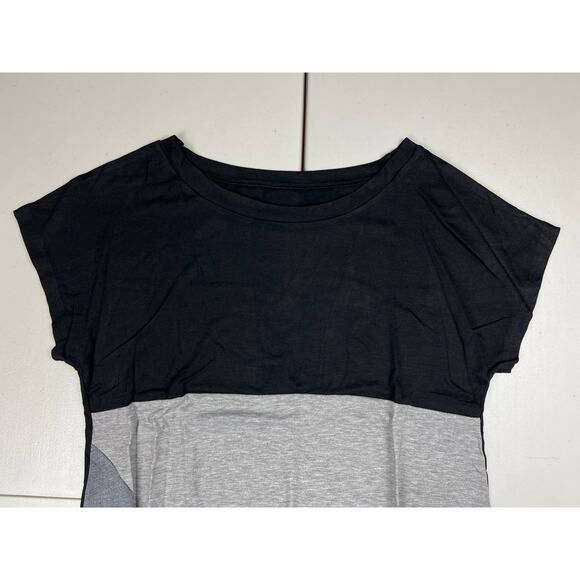 Women Medium Colorblock Short Sleeve T-Shirt Mini Dress Casual Summer Tunic - Picture 7 of 9